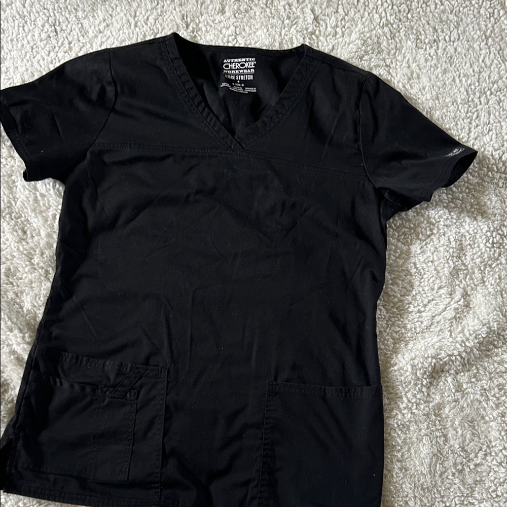 Cherokee Women’s Black V-Neck Scrub Top